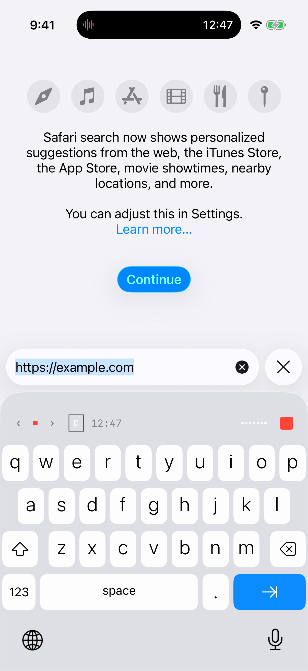 Vox.md keyboard capturing text in Safari